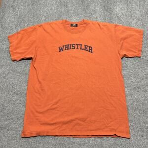 Bulletin Shirt Mens XL Orange Whistler Graphic Souvenir Tee Made In Canada